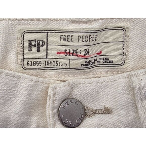 Women's - Free People Distressed Straight Leg Jeans, Size 24 - Picture 5 of 9